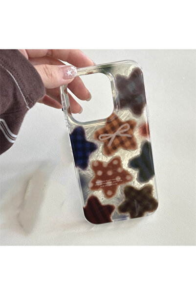 Choice4 جراب ورقي ليزري لهاتف iPhone 17 Pro، غلاف هاتف كوري شتوي لطيف بني الل...