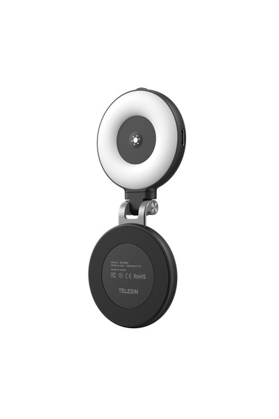 Choice مصباح سيلفي صغير مغناطيسي أسود من تيليسين، بثلاثة أوضاع إضاءة مع مرآة،...