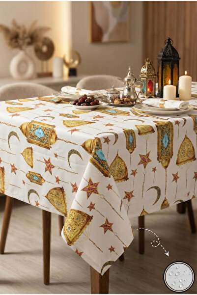 Soft Kare 5D Digital Printing Ramadan Tablecloth – Liquid-Proof, Stain-Resist...