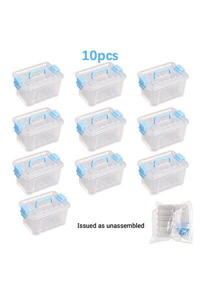 Choice1 ١٠ قطع من صناديق التخزين الصغيرة الزرقاء (٥/١٠ قطع)، صندوق تخزين لبيت...