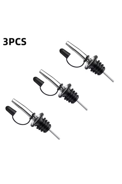Choice1 3pcs Stainless Steel Wine Pourer Olive Oil Stopper Cap Dispenser Spou...