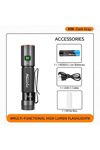 Choice X59-Grey Mini LED Pen Clip Flashlight Portable Keychain Light EDC Type...