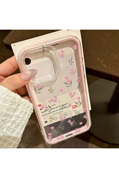 Choice غلاف هاتف شفاف مزين بالزهور باللون الوردي NG90، متوافق مع iPhone 13 و ...