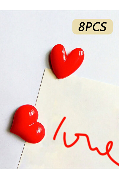 Choice1 8pcs Modern Heart-Shaped Refrigerator Magnets Set - Cute Decorative F...