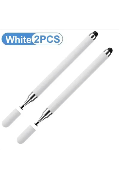 Choice6 White 2pcs 1-3PCS Smart Tablet Phone Universal 2 in 1 Capacitive Styl...