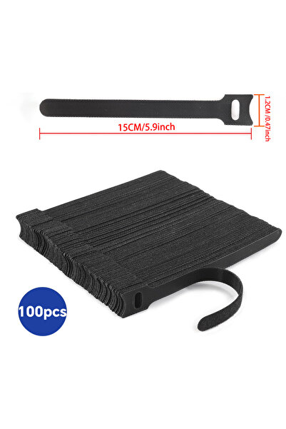 Choice 100 قطعة من أربطة الكابلات السوداء القابلة للفك، مقاس 12 مم × 150 مم، ...