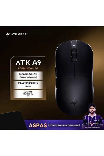 Choice5 ماوس الألعاب اللاسلكي A9 ULTRA MAX أسود من ATK DragonFly A9 Air Ultim...