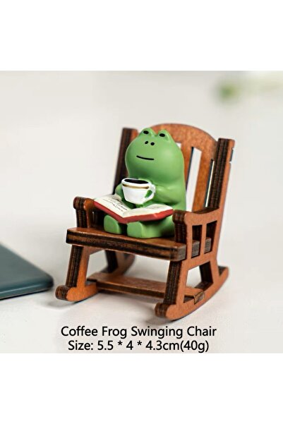 Choice1 كرسي هزاز على شكل ضفدع، قطعة ديكور صغيرة لطيفة، تمثال ضفدع صغير لطيف ...