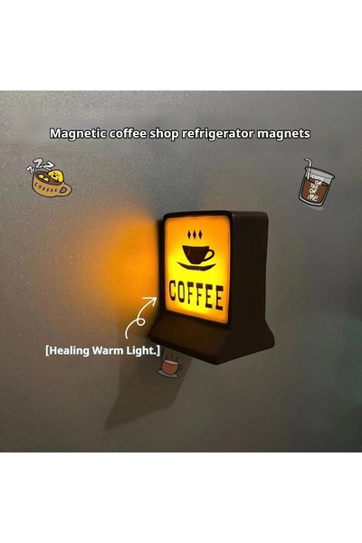 Choice3 مصباح قهوة، ملصق ثلاجة صغير مبتكر، لافتات إضاءة مغناطيسية للمتاجر الص...