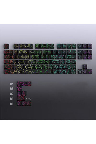 Choice 97 مفتاحًا - أغطية مفاتيح شفافة بخطوط محيطية سوداء، نقش جانبي، تصميم C...