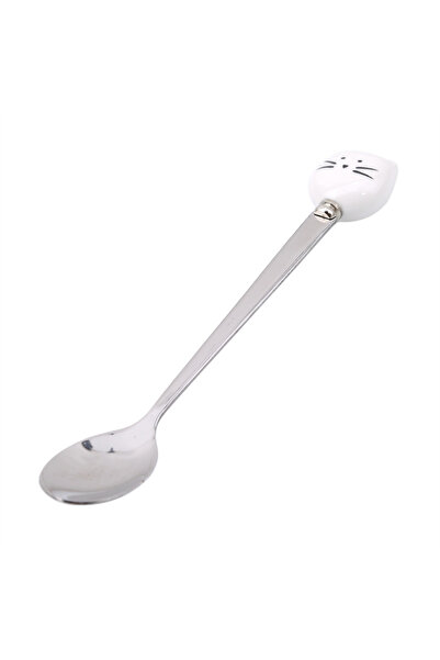 Choice3 WhiteCat Spoon Flatware Kitchen Tools Ice Cream Cartoon Spoon Stainle...