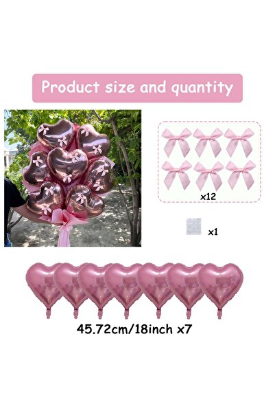 Choice1 18inch Style 2 Pink heart-shaped aluminum foil balloon set with pink ...