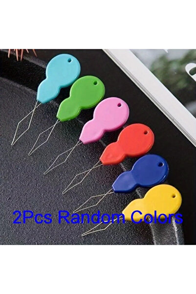 Choice1 2pcs Mixed color Plastic Needle Thread - Easy Threading For Hand Sewi...