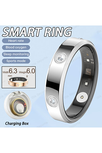 Choice18 خاتم ذكي فضي 7 مع علبة، إصدار 2025، للنساء والرجال، رفيع للغاية 6.3 ...