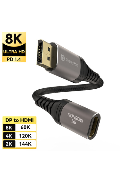 Choice DP to HDMI Adapter DisplayPort to HDMI Adapter 8K@60Hz Uni-Directional...