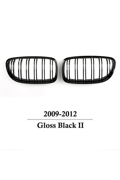 choice2 شبكة أمامية سوداء لامعة مزدوجة الشرائح لسيارة BMW الفئة الثالثة E90 E...