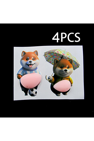 Choice3 4 قطع من ملصقات شيبا إينو ثلاثية الأبعاد رقم 3 - ملصقات شيبا إينو برت...