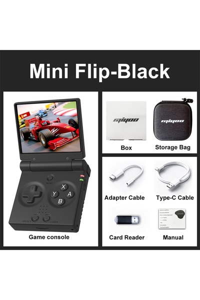 Choice8 جهاز ألعاب محمول صغير قابل للطي من MIYOO بسعة 64 جيجابايت باللون الأس...