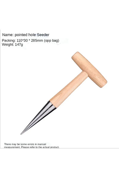 Choice1 بذارة من الفولاذ المقاوم للصدأ، حفارة بذارة، غرس ثقوب بمقبض خشبي، زرا...
