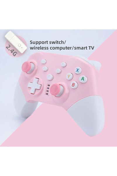 Choice3 NS20-2.4GPink Switch Pro gamepad supports switch cole with dual motor...