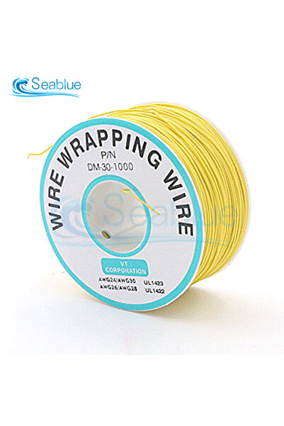 Choice6 yellow 250m 30AWG Wrapping Wire Tin Plated per B-30-1000 Cable Breadb...