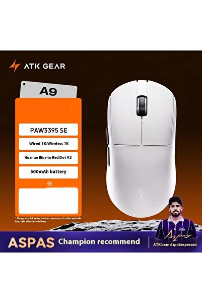 Choice14 ماوس الألعاب اللاسلكي A9 Air Ultimate من ATK DragonFly A9 Air باللون...