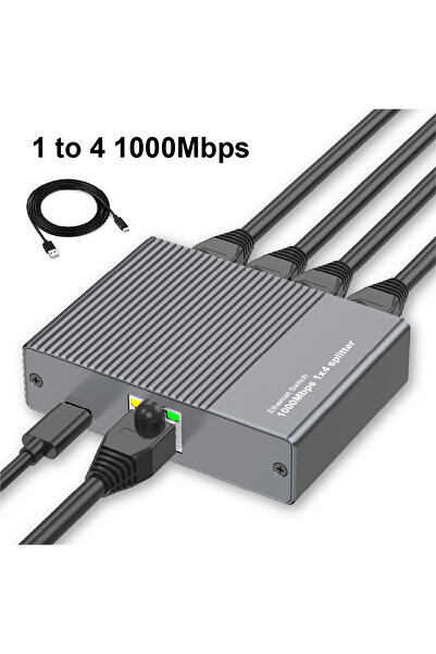 Choice1 موزع إيثرنت جيجابت من 1 إلى 4، بسرعة 1000 ميجابت في الثانية، مزود بمن...