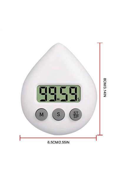 Choice1 مؤقت رقمي أبيض بشاشة LCD، مقاوم للماء، مناسب للمطبخ والاستحمام، مزود ...