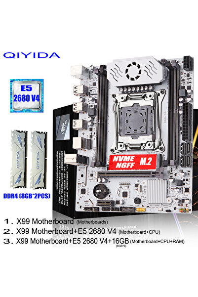 choice2 Motherboard+CPU+RAM QIYIDA X99 Motherboard set A 2011-3 Xeon E5 2680 ...