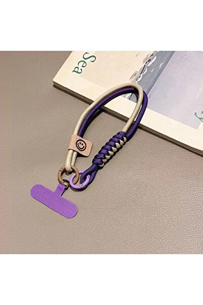 Choice6 5 INS British Style Contrasting Woven Phone Lanyard Short Handheld Tr...