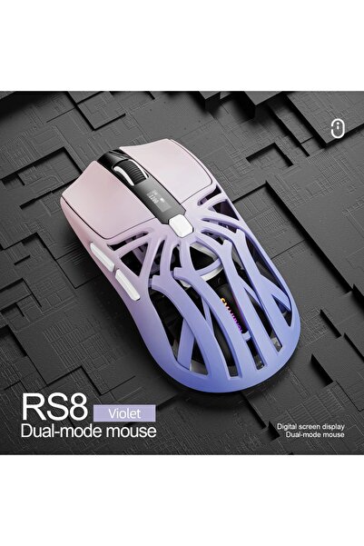 Choice ماوس الألعاب اللاسلكي سمايل وولف RS8 بلون الخزامى، بتقنية بلوتوث 2.4 ج...