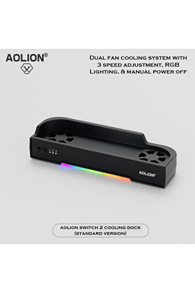 Choice1 مروحة يحافظ على البرودة Black Aolion لجهاز Switch 2 DK RGB، قاعدة توس...