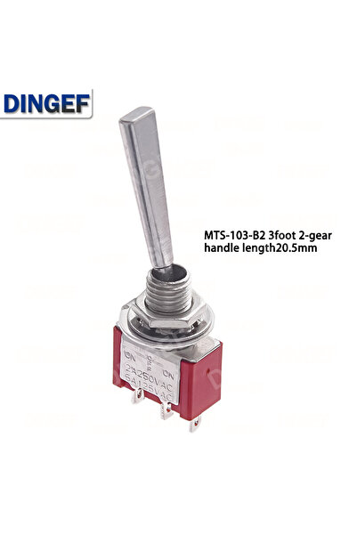 Choice8 3P ON-OFF-ON 20.5MM 2PCS Flat Handle 6mm Panel Mount Mini Toggle Swit...