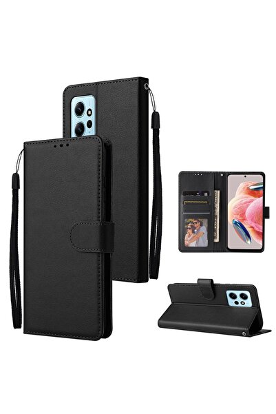 Choice61 جراب وحزام أسود من جلد بتصميم محفظة مع فتحة للبطاقات محفظة ، قابل لل...