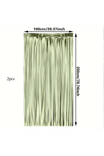 Choice ستارة خلفية خضراء من حرير بتصميم مطر ليزري (قطعتان) لحفلات أعياد الميل...