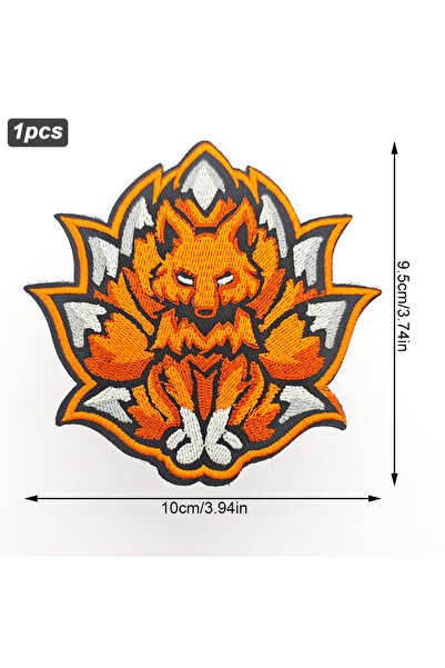 Choice 1pcs Japanese Nine-Tailed Fox Embroidered Patch Hook & Loop Tactical M...