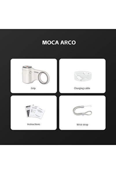 Choice3 مقبض كاميرا مغناطيسي أبيض من MOCA ARCO لهاتف iPhone، مزود بمنطقة استر...