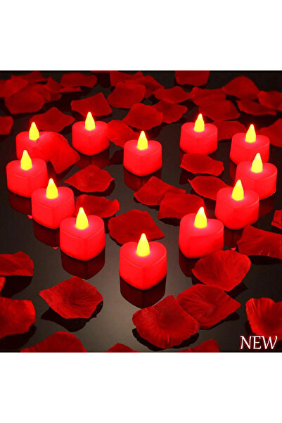choice2 red-24pcs 24pcs Heart Shape LED Flameless Tealight Candles Decoration...