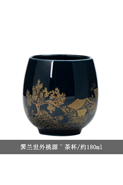 Choice3 طقم شاي كونغ فو منزلي كبير الحجم مطلي باللون الأسود، مصنوع من السيرام...