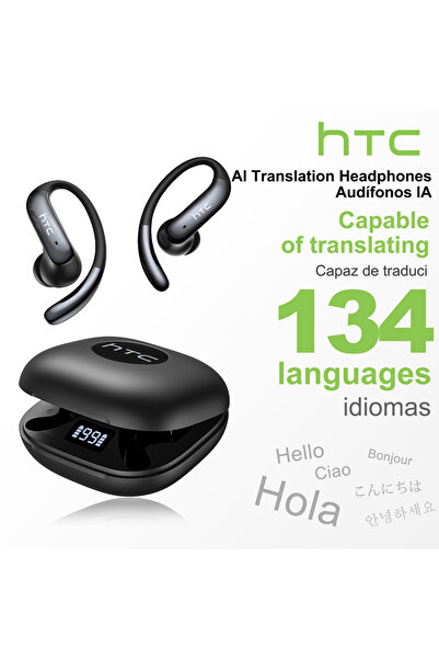 Choice سماعات أذن رياضية لاسلكية HTC NE63 بتقنية بلوتوث V6.0، لون أسود، مزودة...