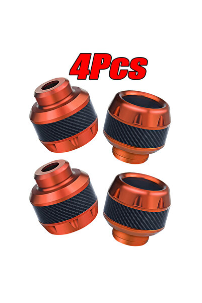 Choice17 4 قطع برتقالية اللون، مصنوعة من سبائك الألومنيوم، لحماية عجلات الدرا...