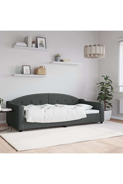 Concept Pat de zi, gri închis, 90x200 cm, material textil