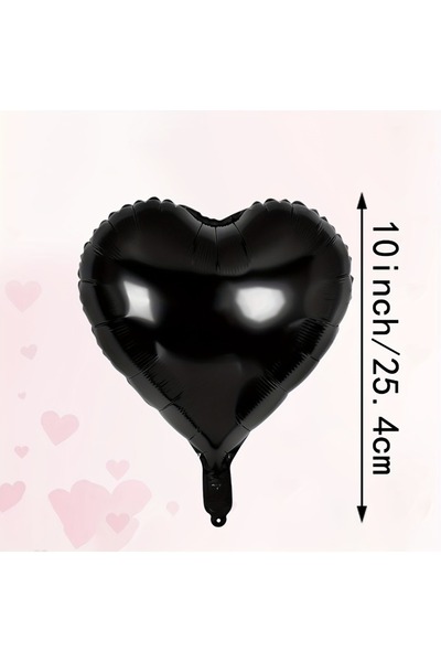 Choice 10inch 20PCS 20 Black Heart-shaped Ballo, 10-inch Foil Ballo Birthday ...