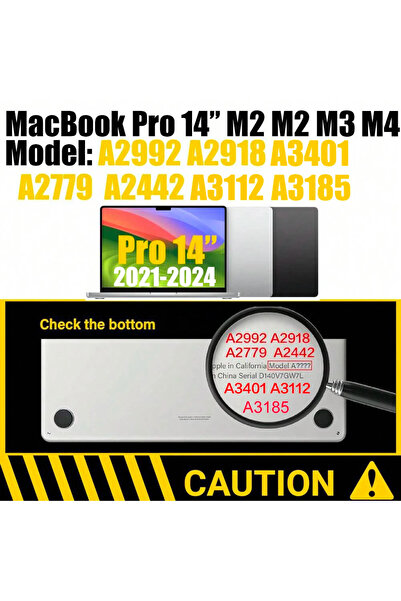 Choice8 Check bottom model Pro14 M2M3M4 MacBook Trackpad Protector with Chip ...