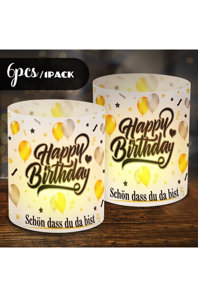 Choice9 6pcs Alles Gute zum Gebur 6 pcs. Black Gold Birthday Table Lamp Shade...