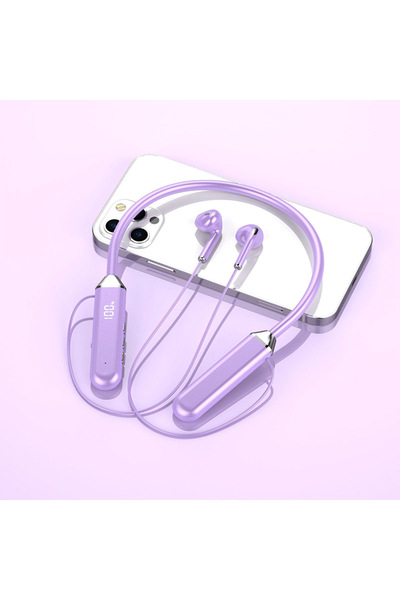 choice2 سماعة رأس لاسلكية بنفسجية اللون، متوافقة مع نظام 5.2، تتميز بجودة صوت...