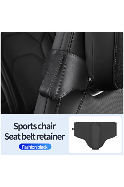 choice2 black PU Leather Car Sports Seat Belt Adjustment and Fixing Device Ca...