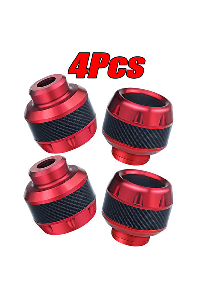 Choice5 4 قطع حمراء من سبائك الألومنيوم لحماية عجلات الدراجات النارية والسكوت...