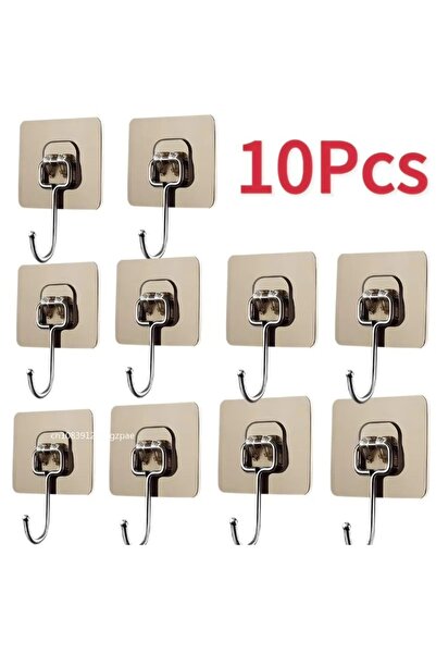 Choice10 7x7 سم ذهبي - 10 قطع، من 1 إلى 20 قطعة، خطافات لاصقة قوية، لا تحتاج ...