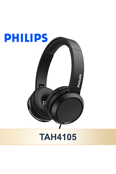 choice2 سماعات رأس بأسلاك من فيليبس، موديل TAH4105، لون أسود، صوت ستيريو عالي...